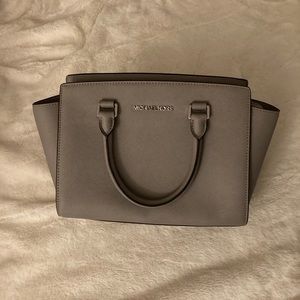 Michael Kors Grey Selma Leather Bag